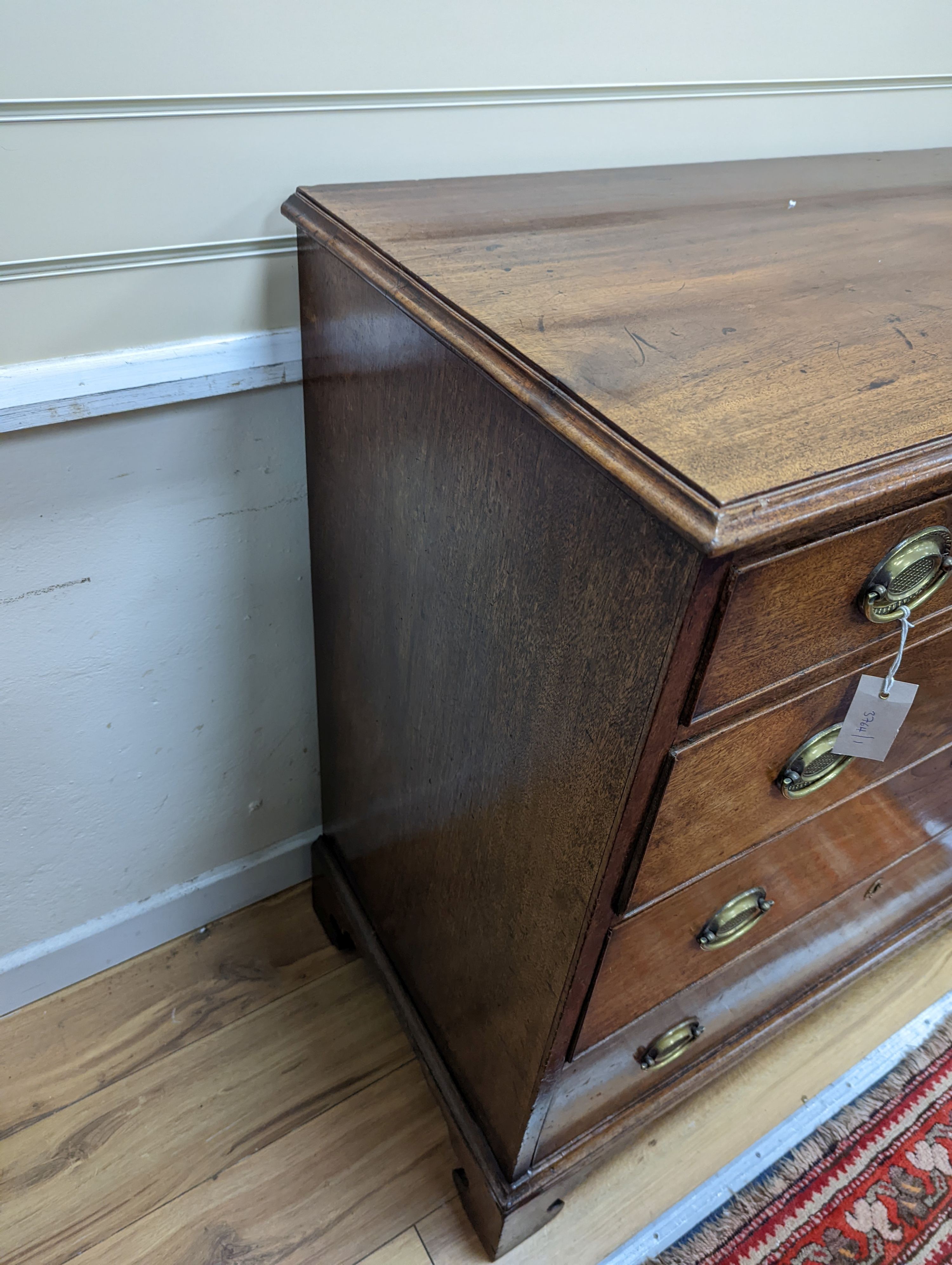 A George III mahogany chest, width 94cm, depth 49cm, height 98cm